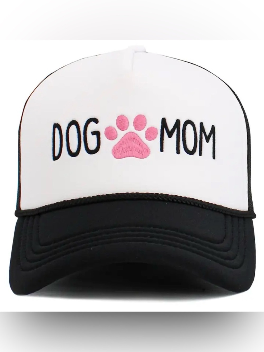 Dog Mom Foam Trucker Mesh Cap Black NWT